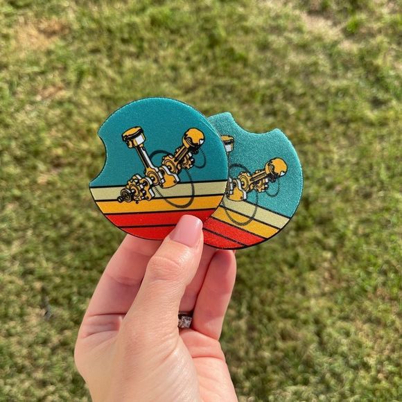 Retro Mechanic Car Coaster Set | Engine Coaster | Mechanic Car Accessories - Picture 4 of 12
